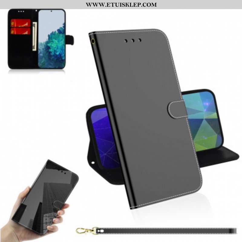 Etui Folio do Samsung Galaxy S21 Plus 5G Osłona Lusterka Ze Sztucznej Skóry